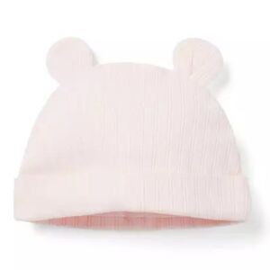 Janie and Jack 100047852 Pearl Baby Ribbed Bear Ear Beanie size 18-24 months NWT